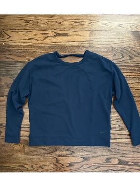 NWOT Nike Dark Blue Crewneck Pullover Sweatshirt With V Open Back